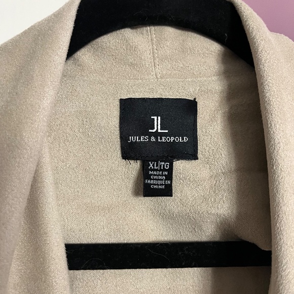 JULES & LEOPOLD XL CREAM SUEDE SOFT THIN LAYERED CARDIGAN - Picture 3 of 8